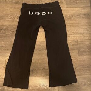 Bebe Black Casual Pants with Logo Detail